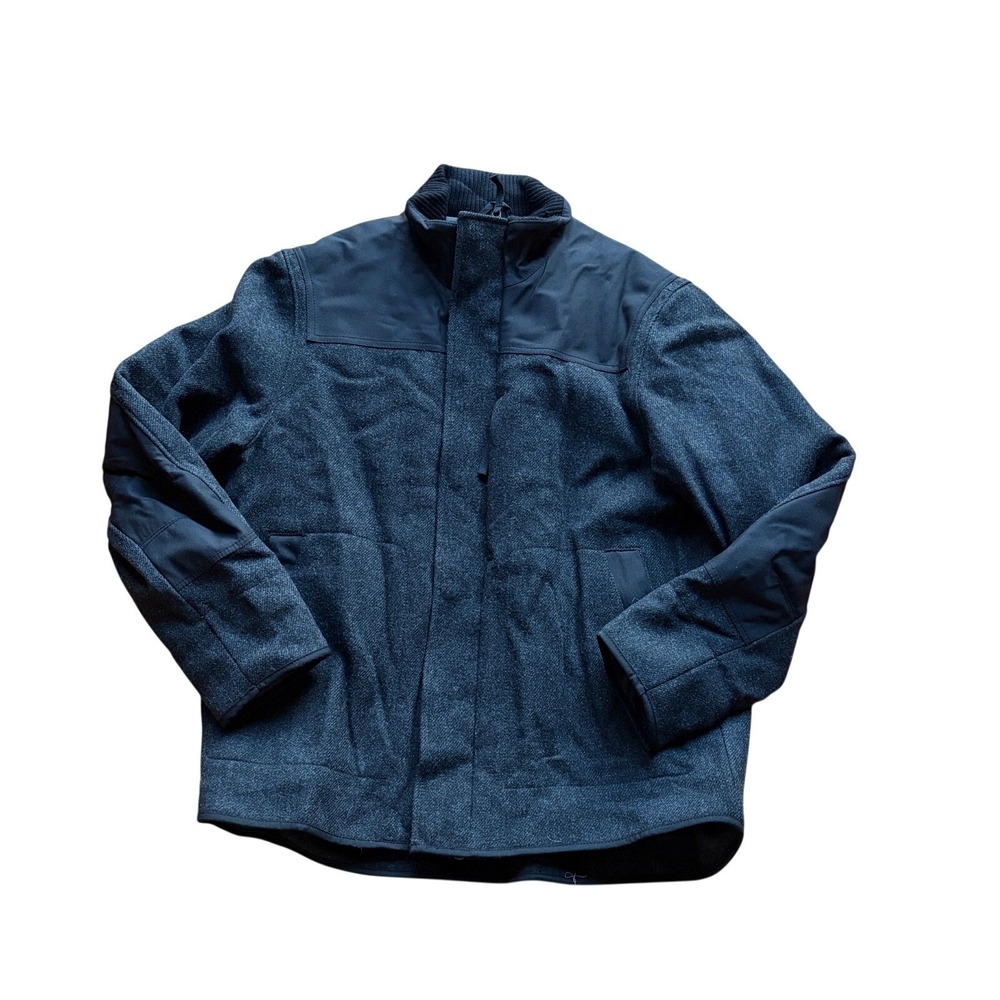 Banana Republic Wool Blend Jacket Mens L Charcoal Field Coat Outdoor Vintage